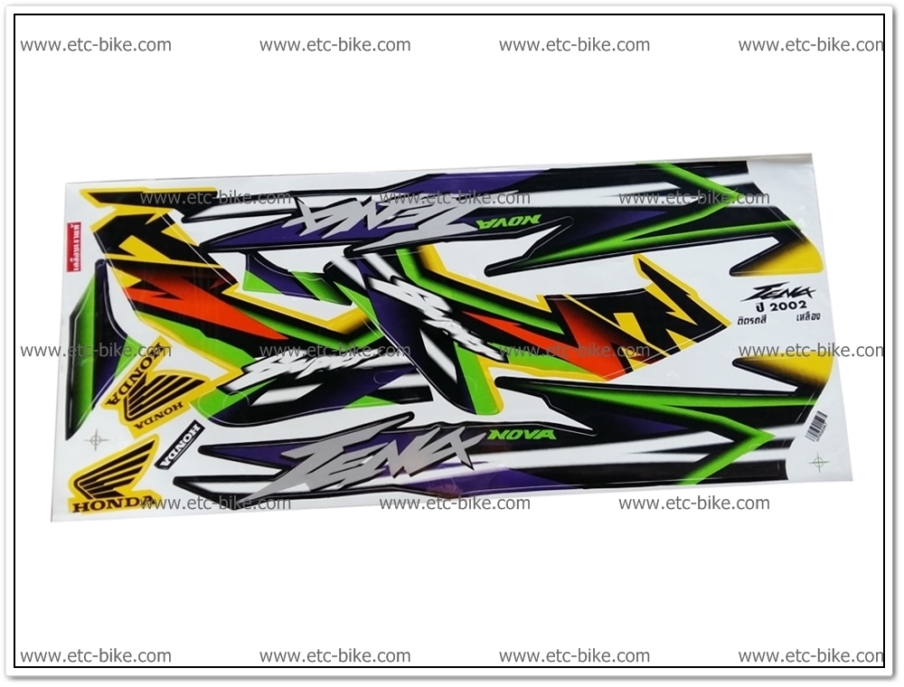 สติ๊กเกอร์ TENA-RS ปี 2002 ติดรถสีเหลือง