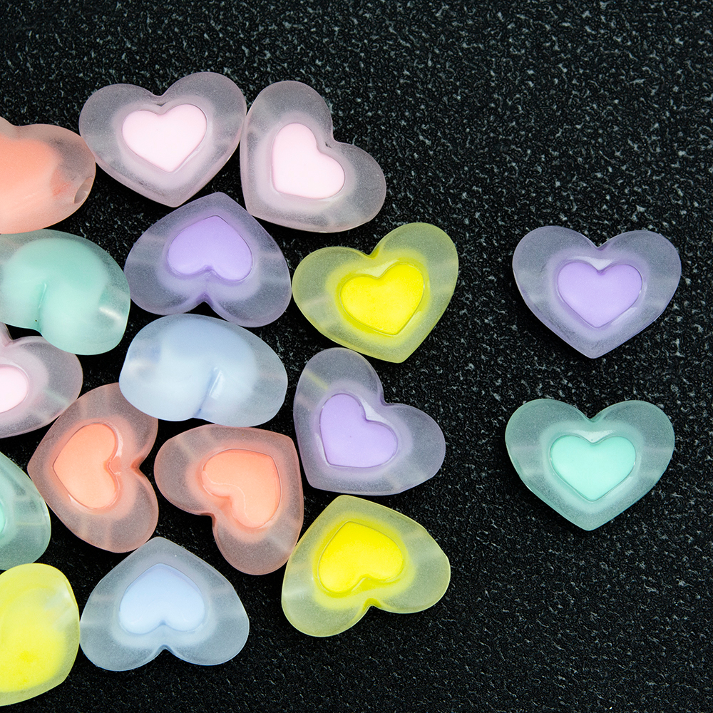 ลูกปัดอะคริลิคโทนขุ่น Matt Beads ดอกไม้ ดาว หัวใจ แคนดี้ สําหรับทําเครื่องประดับ DIY Craft╭♥