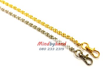 โซ่สายกระเป๋า สีเงิน / สีทอง ลายบิดเล็ก (เลข 8) ความยาว 40 ซม.