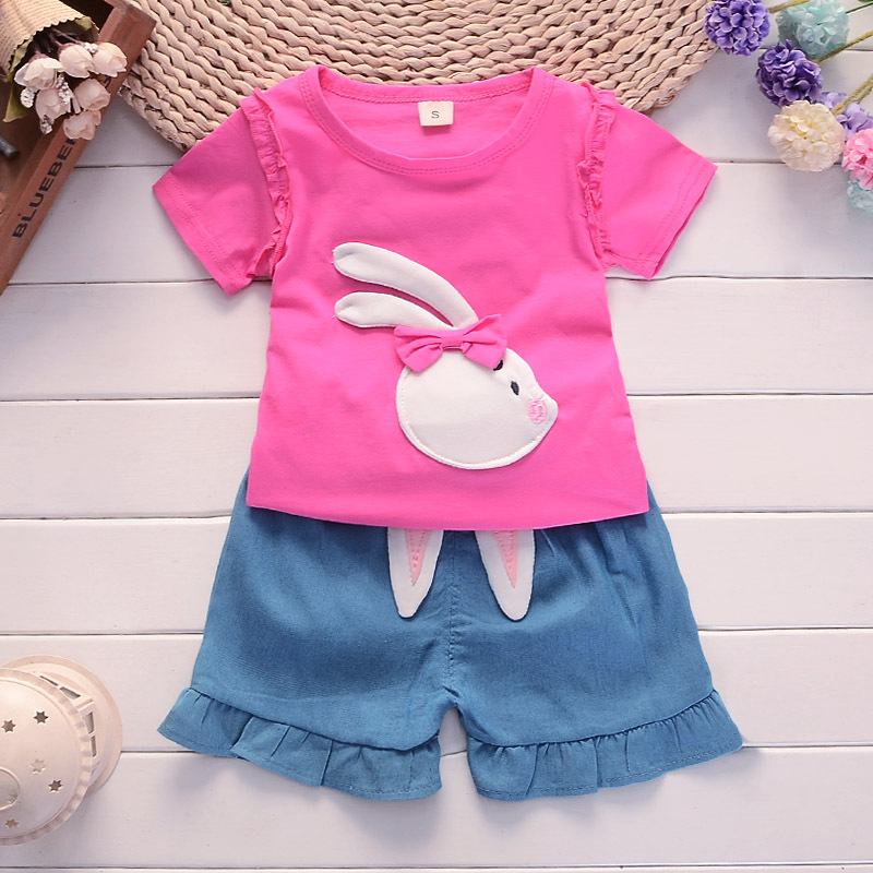 ha605 เสื้อยืดแขนสั้น+กางเกงยีนส์ขาสั้น size 80-110 4ตัวต่อแพ็ค