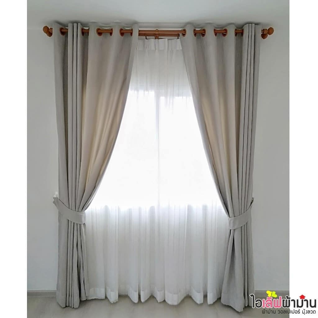 [H468] มัณฑนา - นครปฐม ม่านตาไก่ และผ้าโปร่งเป็นม่านจีบ
