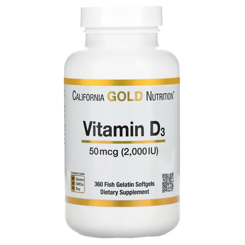 พร้อมส่งฟรี California Gold Nutrition Vitamin D3 50 mcg (2,000 IU)