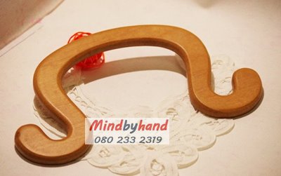 หูกระเป๋าไม้ ปลายงอ