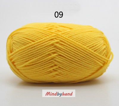 Milk Cotton เส้น4ply สีพื้น 09 Click Yellow