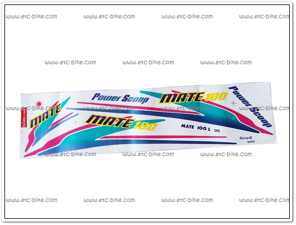 สติ๊กเกอร์ MATE100 ปี 95 ติดรถสีแดง