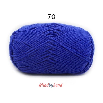 Milk Cotton เส้น4ply สีพื้น 70 Royal blue