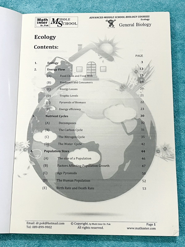 ►สอบ สอวน. ,สอบแข่งขันขึ้น ม.4◄ หนังสือเรียน Dr.POK ชีววิทยาสอบ สอวน. สอบแข่งขันขึ้น ม.4 สอบ SAT2 เรื่องนิเวศวิทยา มีสรุปเนื้อหา และโจทย์ระดับยาก Advanced ทั้งเนื้อหาและโจทย์ในหนังสือมีทั้งภาษาไทย + ภาษาอังกฤษ เหมาะสำหรับเด็กที่มีพื้นฐานสูง เนื้อหาตีพิมพ์