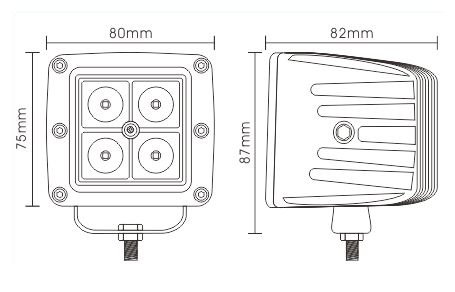 สปอตไลท์ LED สี่เหลี่ยม 4x3W 12w โคมหล่อ 12V 24V