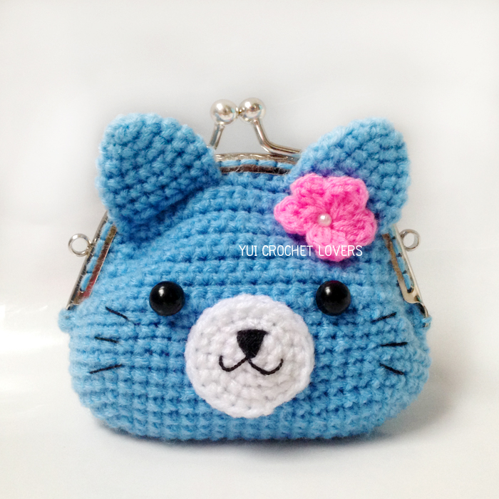 กระเป๋าปิ๊กแป๊กไหมพรม แมวแสนสวย