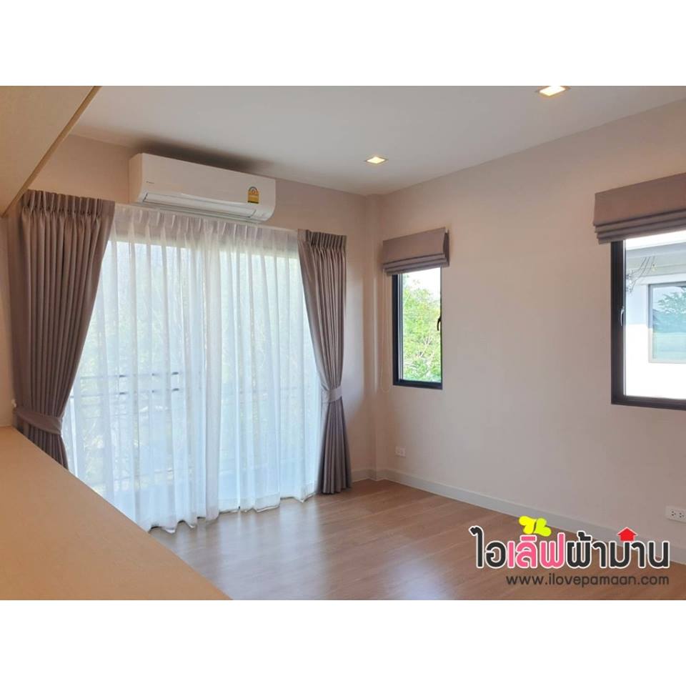 [H412] เวนิว พระราม5 ม่าพับ ม่านจีบ เรียบหรู