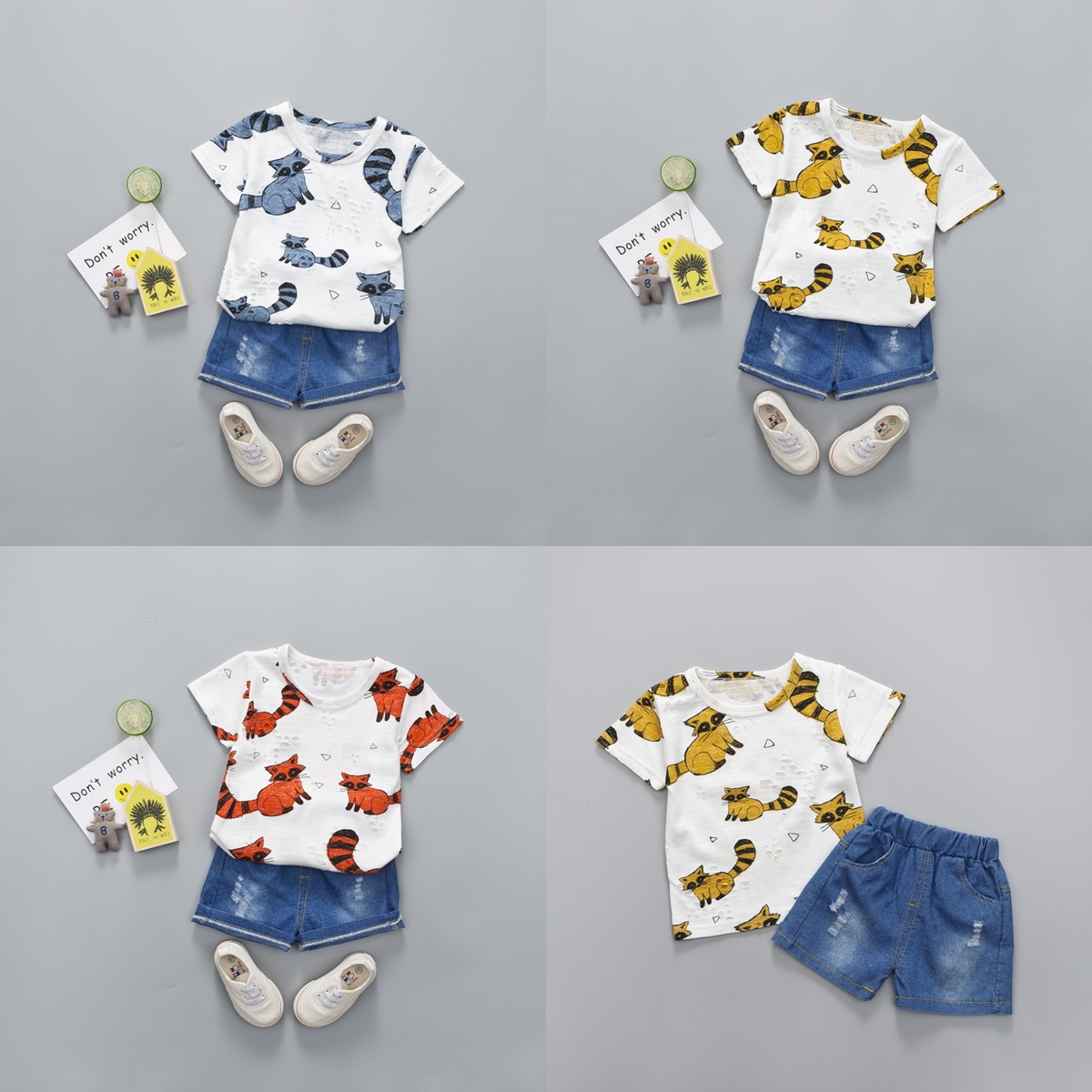 ha353 เสื้อ+กางเกง size 80-110 4ตัวต่อแพ็ค