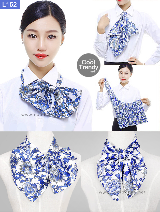 ผ้าพันคอสำเร็จรูป ผ้ายูนิฟอร์ม uniform ผ้าไหมซาติน : L152