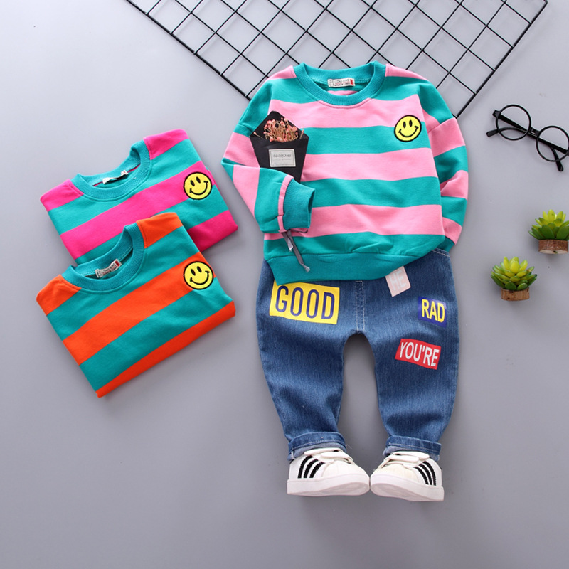 ha615 เสื้อแขนยาว+กางเกงยีนส์ขายาว size 80-110 4ตัวต่อแพ็ค