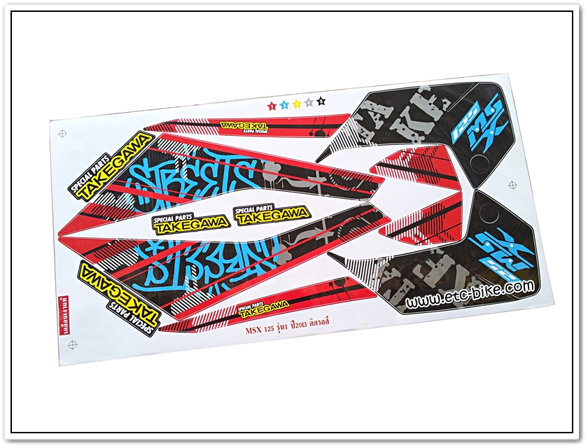 สติ๊กเกอร์ MSX-TAKEGAWA ติดรถสีแดง