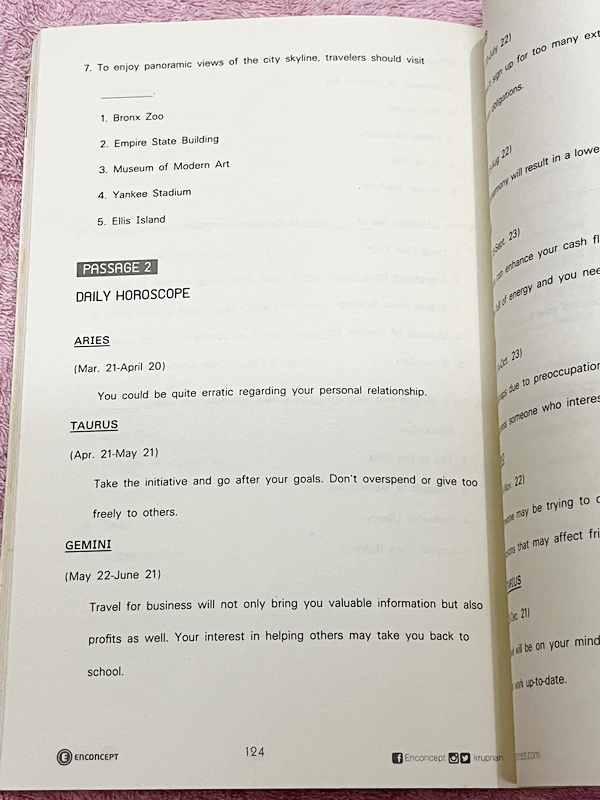 ►ครูพี่แนน Enconcept◄ หนังสือตะลุยโจทย์ TCAS Admission เล่ม Reading + Vocab เพื่อสอบ GAT O-Net 9 วิชาสามัญ เน้นตะลุยโจทย์ทั้งเล่ม ในหนังสือมีเขียนเล็กน้อย ด้านหลังมีเฉลย Answer Keys ครบทุกข้อ เป็นเฉลยอธิบายอย่างละเอียด