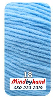 ไหมพรมคอตตอลนม รหัสสี 18 Sky Blue