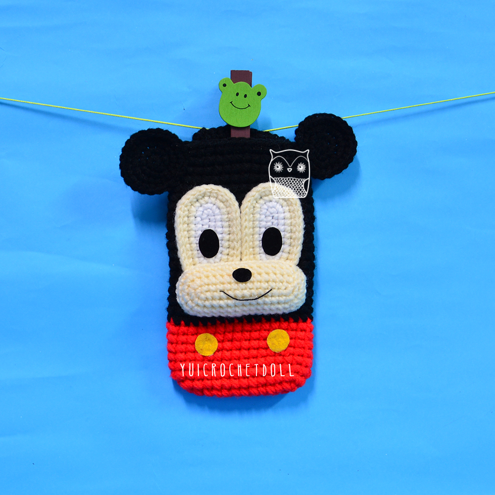 ซองใส่โทรศัพท์มือถือไหมพรม มิกกี้เม้าส์