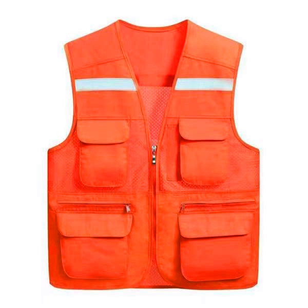 เสื้อแจ็คเก็ตสะท้อนแสงมี 6 กระเป๋าและกระเป๋าดินสอ