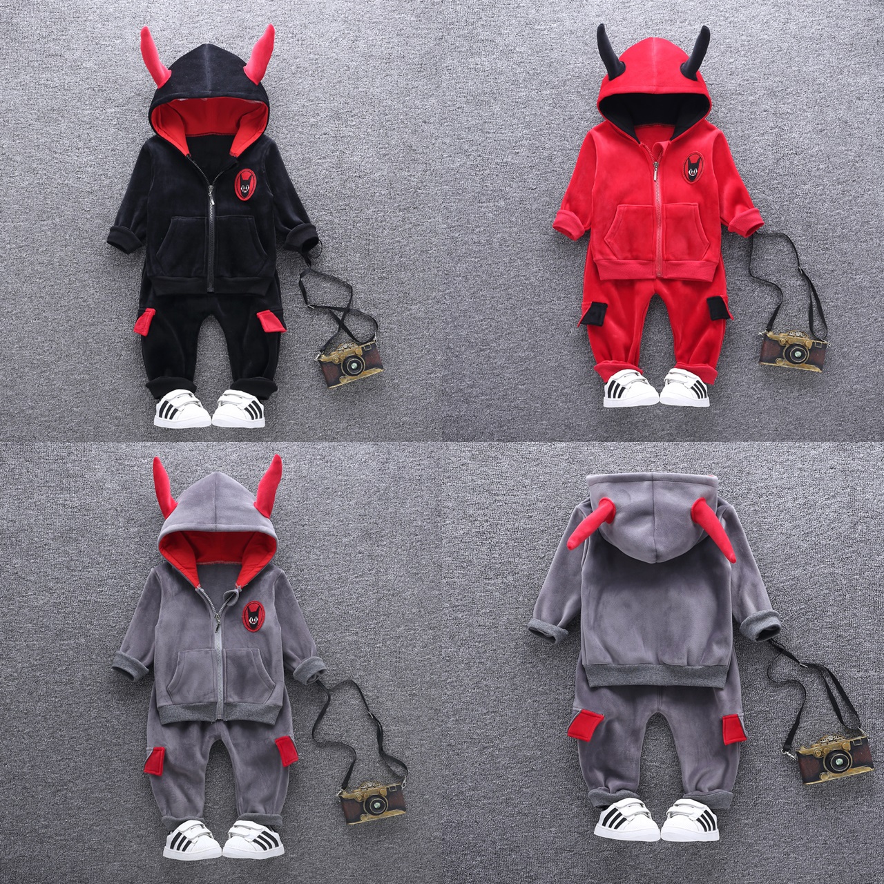 ha207 เสื้อ+กางเกง ผ้าหนากันหนาว size 80-110 4 ตัวต่อแพ็ค