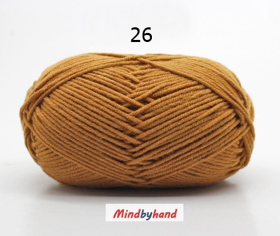 Milk Cotton เส้น4ply สีพื้น 26 Dark brown