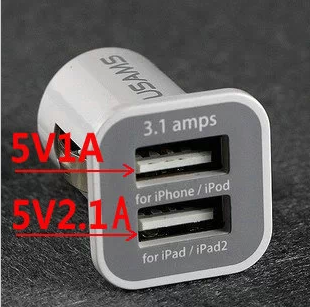 ที่ชาร์จ USB ในรถยนต์ 2 ช่อง 3.1A ( IPHONE IPAD USB CAR CHARGER ADAPTER )