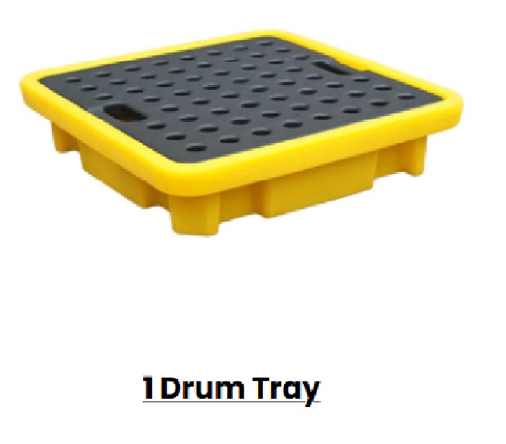 พาเลทเซฟตี้แบบ 1 Drum สำหรับเคลื่อนย้ายและป้องกันสารเคมีหก Size:68*68*15(L*W*H/CM)
