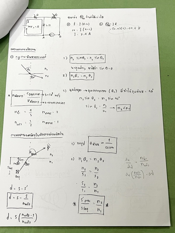 ►มหิดลรอบ 2◄ ชีท อ.จิรัฐ ติวโจทย์ฟิสิกส์สอบเข้า ร.ร.มหิดลวิทยานุสรณ์รอบที่ 2 มีโจทย์ทั้งภาคคำนวณ และภาคบรรยาย เป็นชีทเรียงตามหน้า มีจดบางหน้า จดละเอียด มีชีทเฉลยให้อีกต่างหาก ในชีทมีเฉลยบางข้อ มีความหนารวม 51 หน้า ลายมือจดโดยน้องผู้หญิงที่สอบติด ม.4 มหิดล