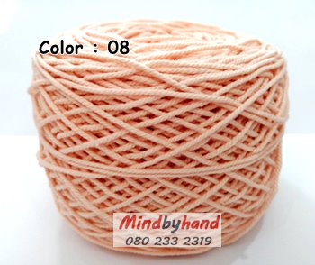เชือกฟอก เกรด A สี 08 สีส้มอ่อน (พาสเทล)