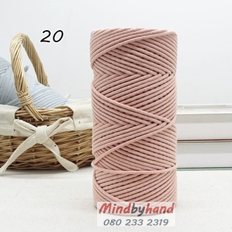 เชือกคอตตอลเส้นกลม สี 20 Flesh pink