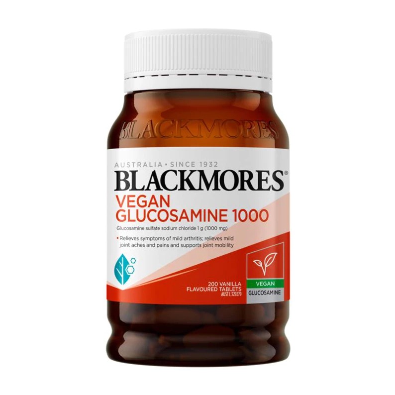 พร้อมส่ง Blackmores Vegan Glucosamine 1000mg 200 Tablets บรรเทาอาการข้ออักเสบเล็กน้อย เสริมสร้างการเคลื่อนไหว
