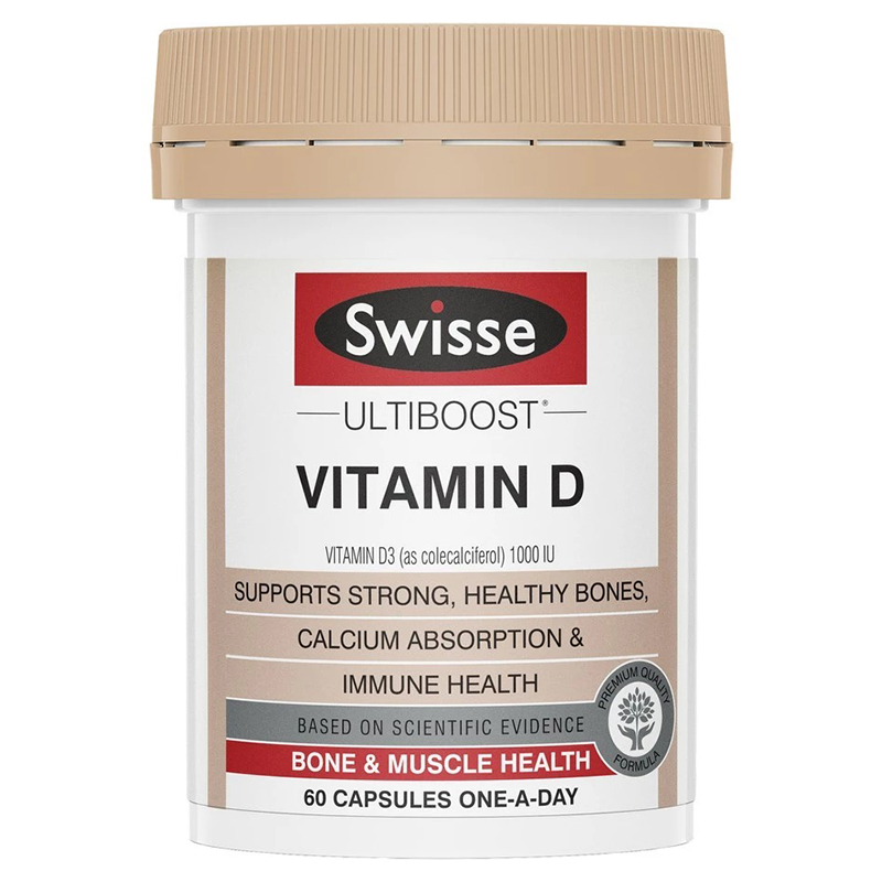 พร้อมส่ง เสริมความแข็งแรงให้กับกระดูกและฟัน Swisse Ultiboost Vitamin D3 1000 IU