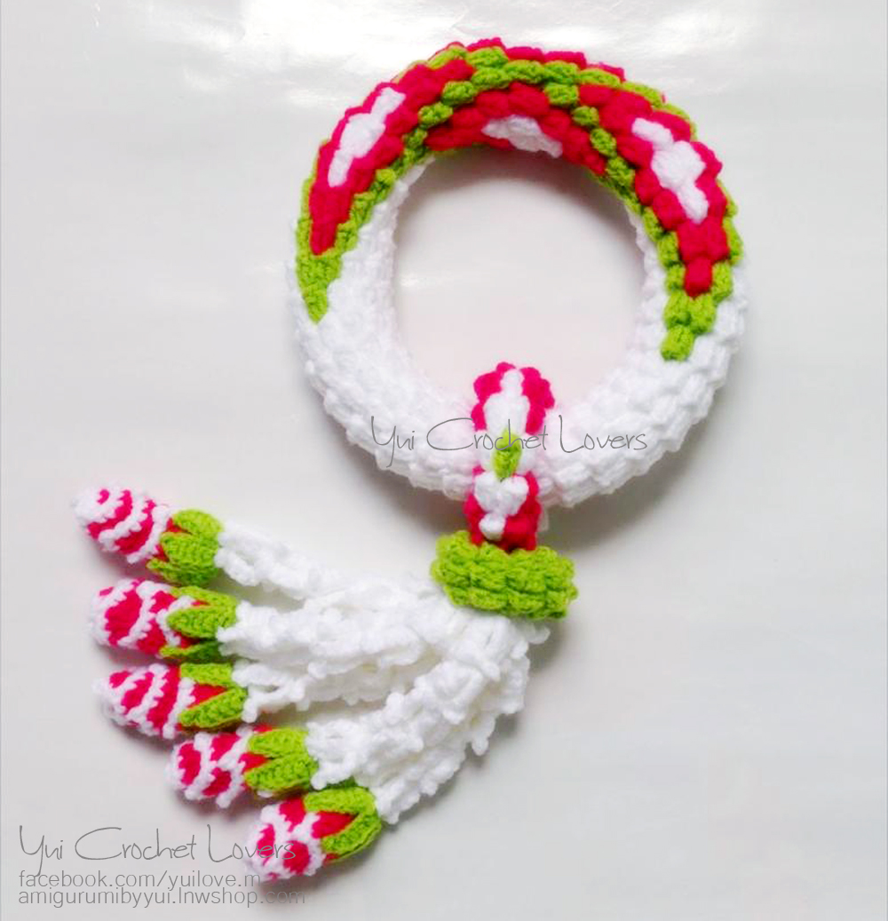 พวงมาลัยไหมพรมแบบมีลาย 3 Size L