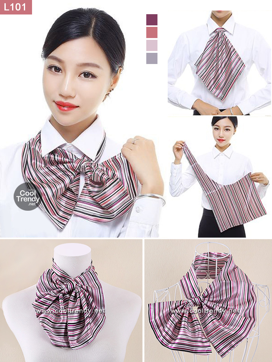 L101 ผ้าพันคอสำเร็จรูป ผ้ายูนิฟอร์ม uniform ผ้าไหมซาติน