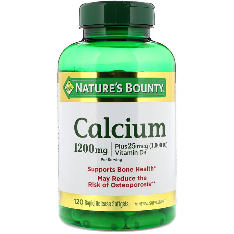 พร้อมส่ง Calcium & VitaminD by Nature's Bounty,Immune Support & Bone Health, 1200mg Calcium & 1000IU Vitamin D3