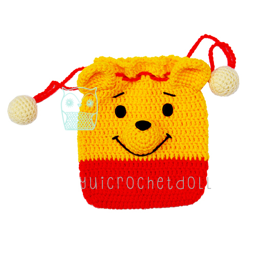 แพทเทิร์นกระเป๋าหูรูดไหมพรม ชุด 1 Drawstring Crochet Bag Pattern 1