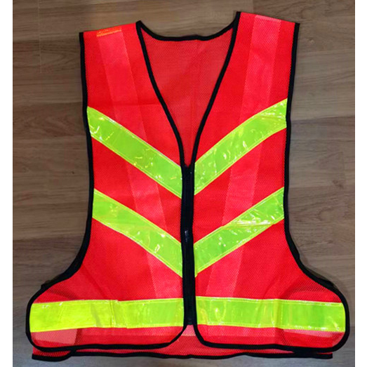 เสื้อสะท้อนแสงตาข่ายเล็ก- แถบสะท้อนแสง 6 แถบ