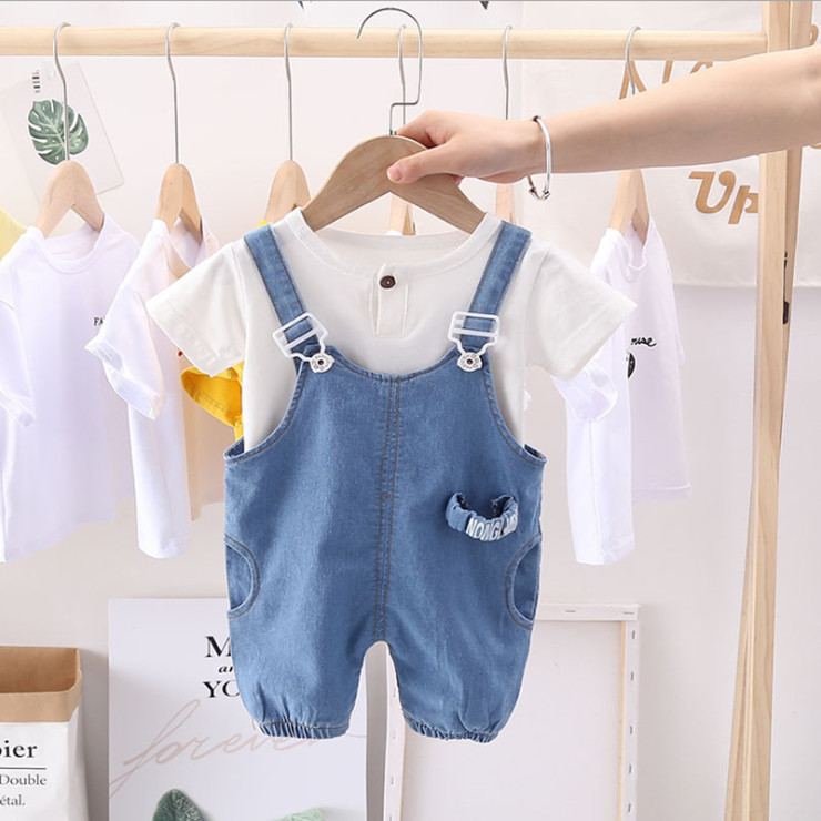 ha1495 เสื้อ+กางเกงเอี๊ยม size 80-110 จำนวน 4 ตัวต่อแพ็ค