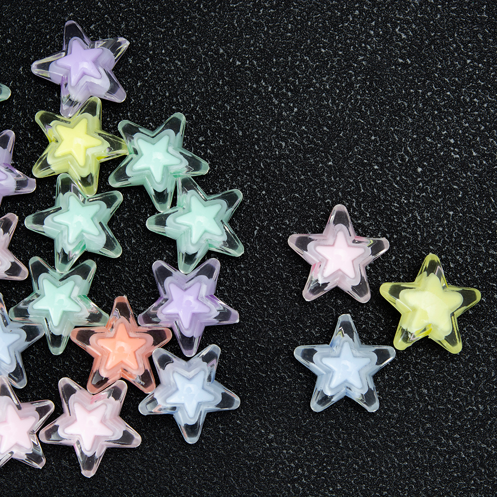 ลูกปัดอะคริลิคโทนใส Clear Beads ดอกไม้ ดาว หัวใจ แคนดี้ สําหรับทําเครื่องประดับ DIY Craft╭♥