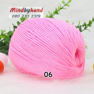 ไหมพรม Baby รหัสสี 06 Pink