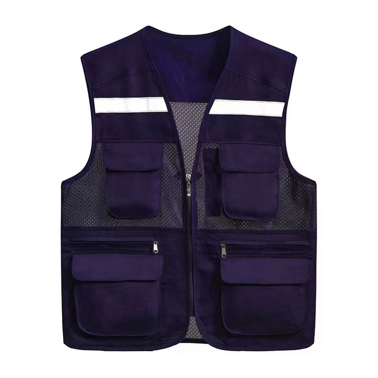 เสื้อแจ็คเก็ตสะท้อนแสงมี 6 กระเป๋าและกระเป๋าดินสอ