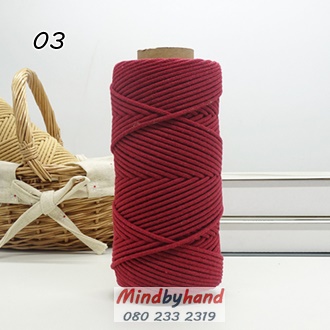 เชือกคอตตอลเส้นกลม สี 03 Wine Red