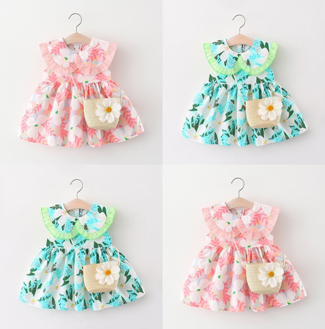 my2844 เดรส+กระเป๋า size 80-110 จำนวน 4ตัว ต่อแพ็ค