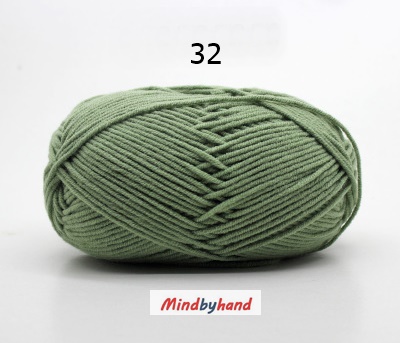 Milk Cotton เส้น4ply สีพื้น 32 Olive green