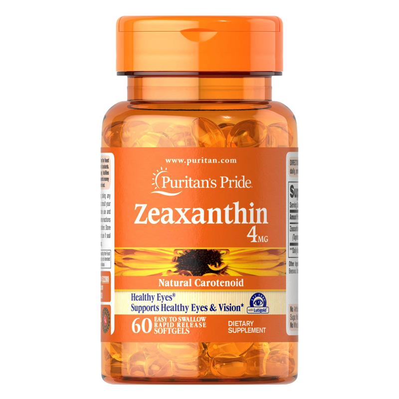 พร้อมส่งฟรี Puritan's Pride Zeaxanthin 4 mg 60 softgels