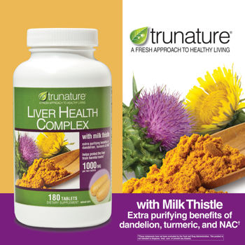 truNature-LIVER HEALTH 180เม็ด(Milk thistle250mg+สมุนไพร) บำรุงฟื้นฟูเซลล์ตับ, ลดไขมันตับ, ลดเอ็นไซม์ในตับ (หมด.ไม่มีผลิตแล้ว) แนะนำ Premium-milk thistle
