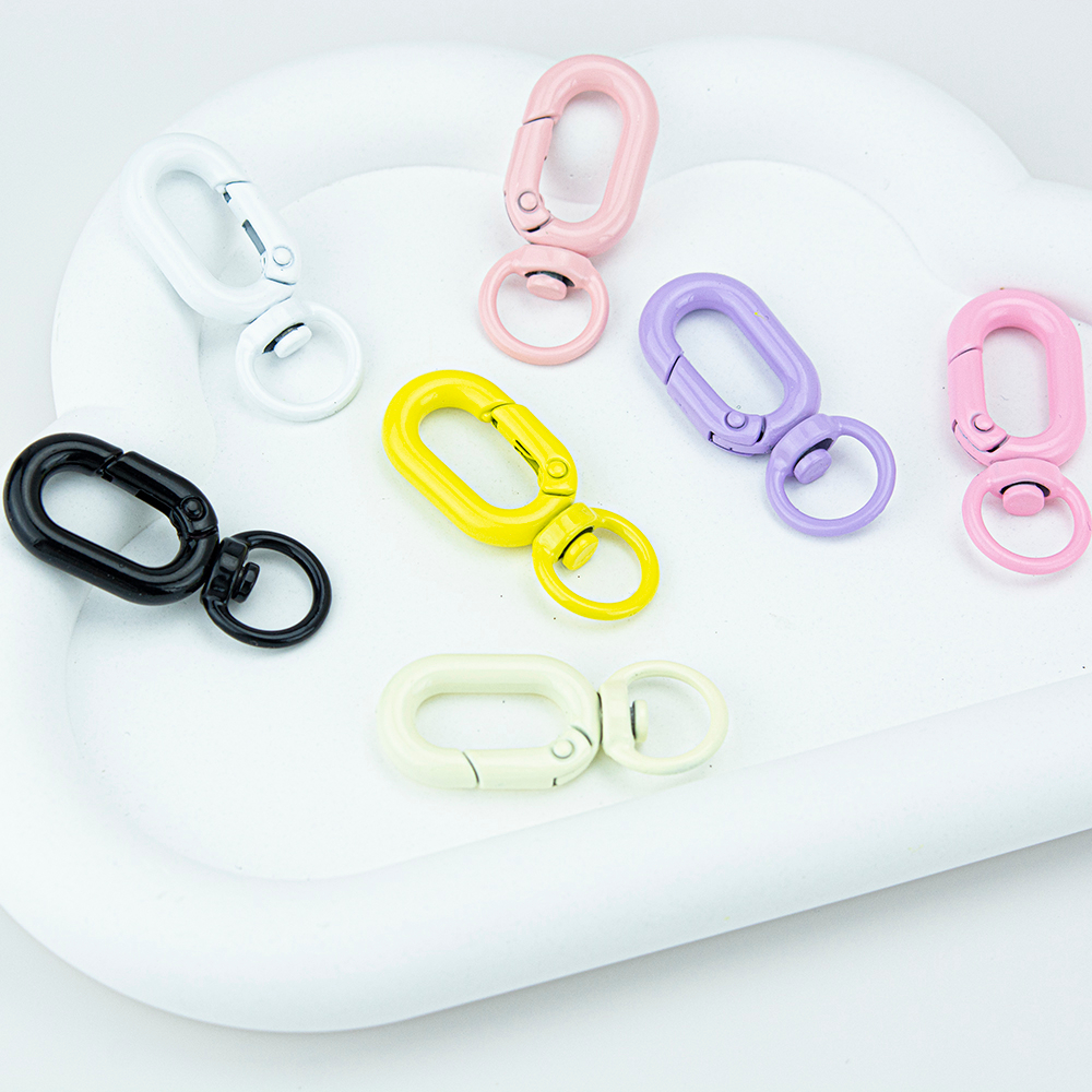 [ส่งจากไทย] MT54 ตะขอพวงกุญแจห่วงล็อคแบบสปริง รูปตัวซี พร้อมห่วงหมุนได้ อะไหล่พวงกุญแจ DIY Craft╭♥