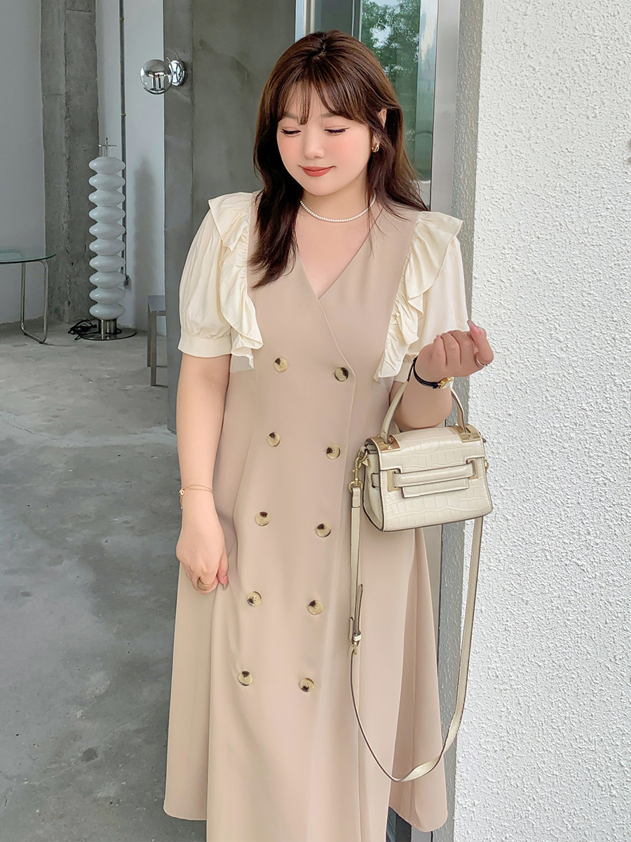 [🍁อก 41-50"] สบายๆ ชิคๆ ในชุดเดรสสุดคูล! ชุดเดรสยาวดีไซน์เก๋ไก๋ เหมือนใส่ 2 ชิ้นในตัวเดียว! (k2358)