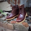 รองเท้าผู้ชาย | รองเท้าแฟชั่นชาย Red Brown Boots หนัง Oiled Pull Up กันน้ำ กันหิมะ กันรอยขูดขีดได้จริง