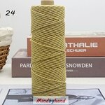 เชือกฟอก / เชือกคอตตอล 2 มิล สี 24 สีน้ำตาลอ่อน