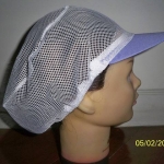 หมวกคลุมผมตาข่ายล้วน มีแก๊ปด้านหน้า มี 3 สี คือ ขาว,ฟ้า,น้ำเงิน